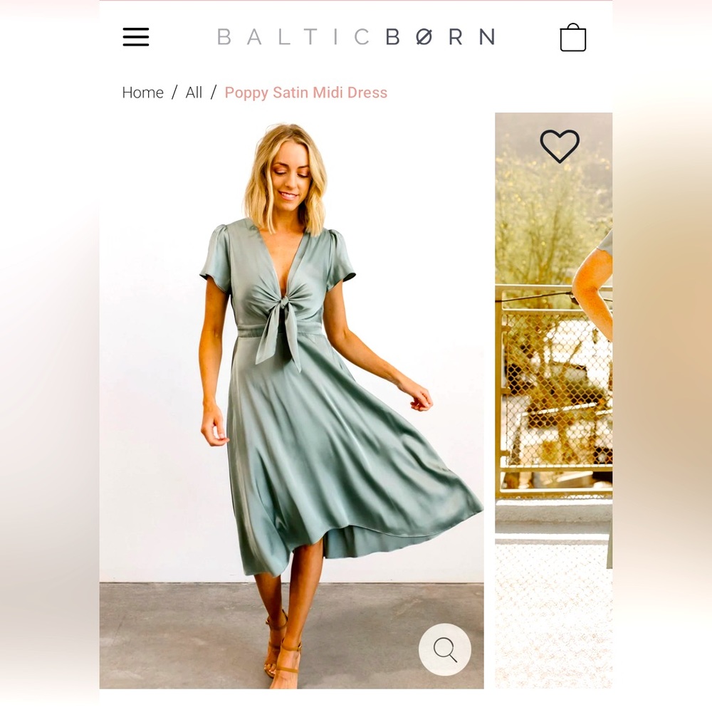Baltic Born Poppy satin midi dress- brand new with tags; size XL
